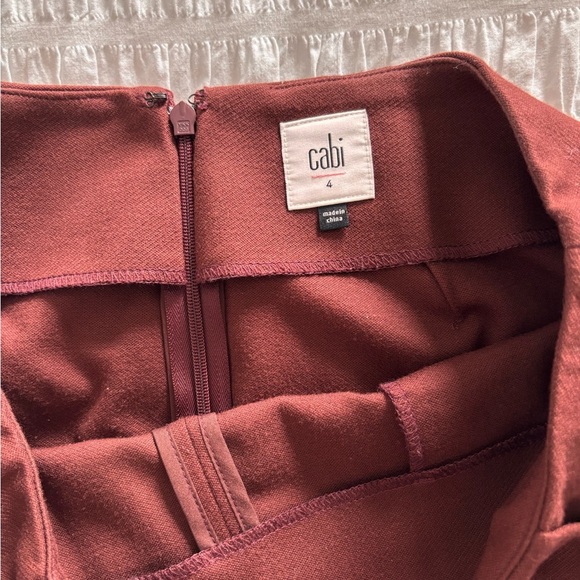 CAbi Two Piece Burgundy Suit with Notched Lapel and Streamlined Silhouette - Picture 3 of 10